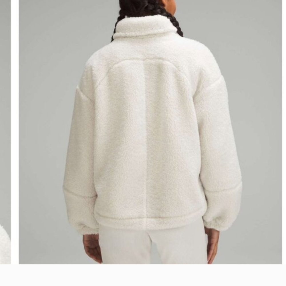 LULULEMON ATHLETICA Cinchable Fleece Zip Up - Bone Size 2 - Picture 4 of 16